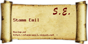 Stamm Emil névjegykártya